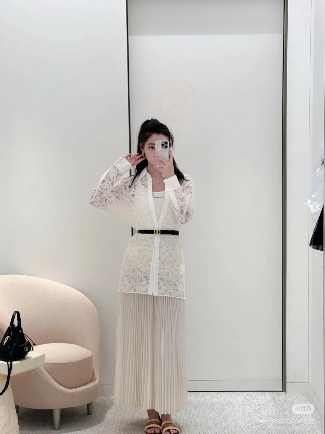 D 25fw lace shirt