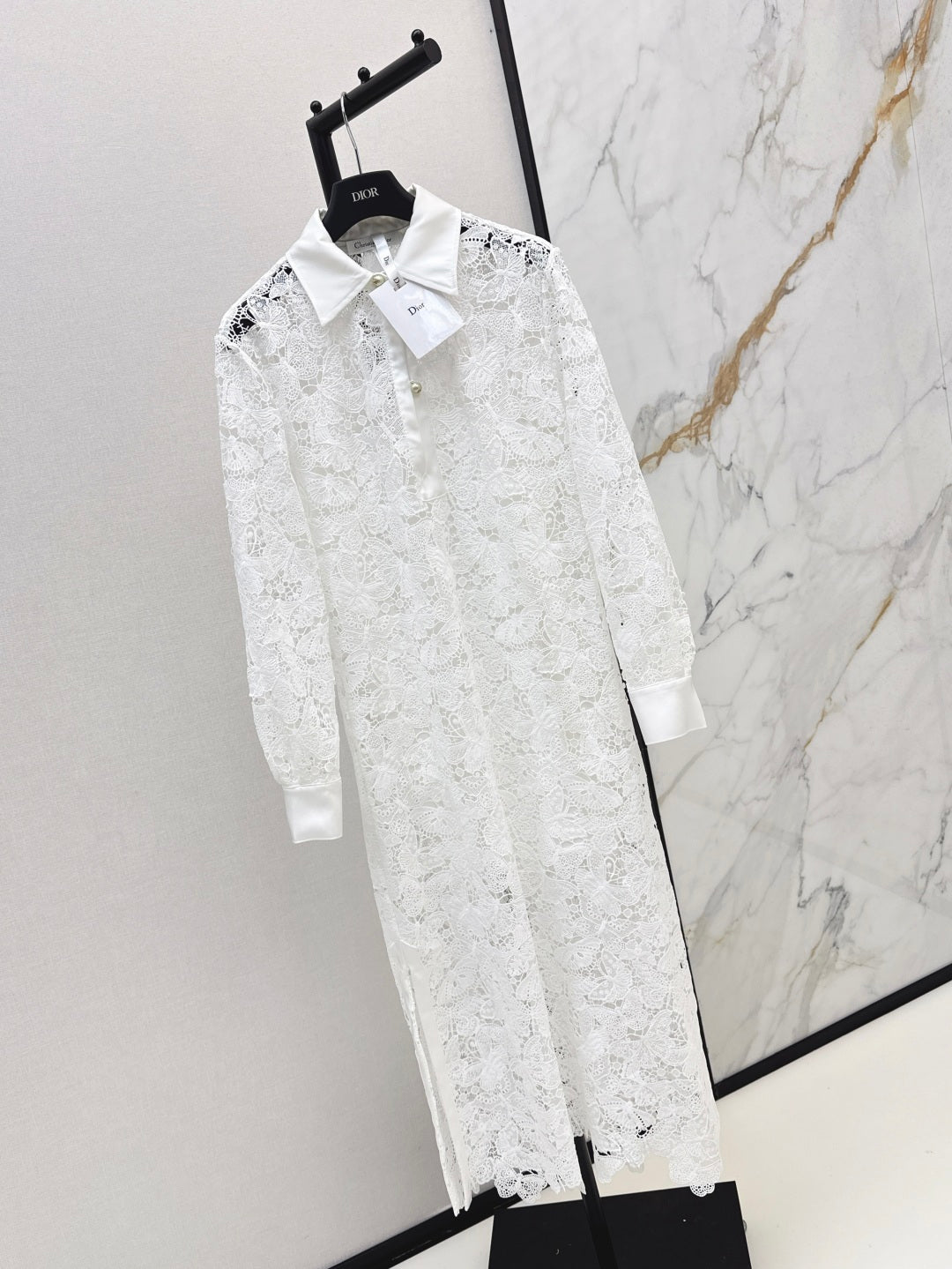 D 25fw lace shirt dress