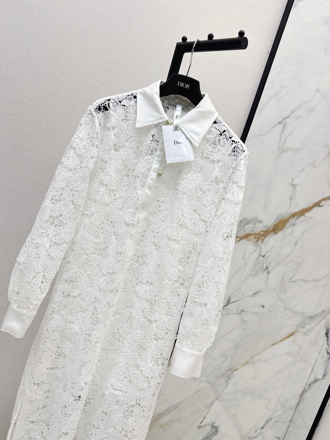 D 25fw lace shirt dress