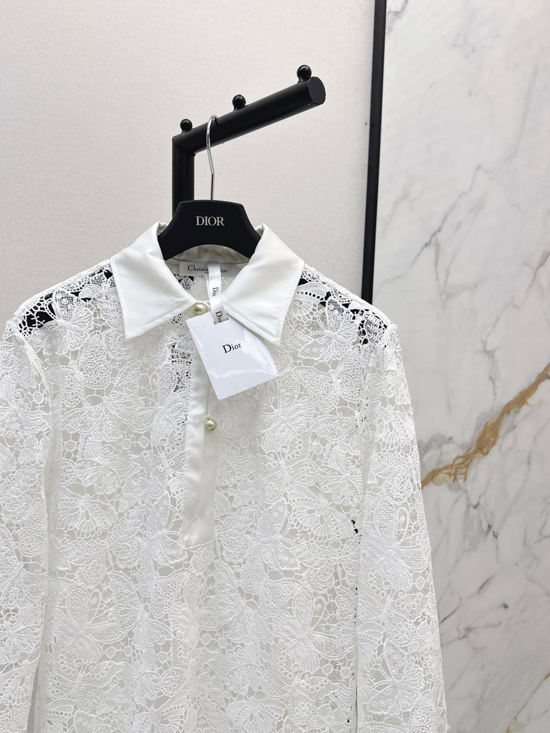 D 25fw lace shirt dress