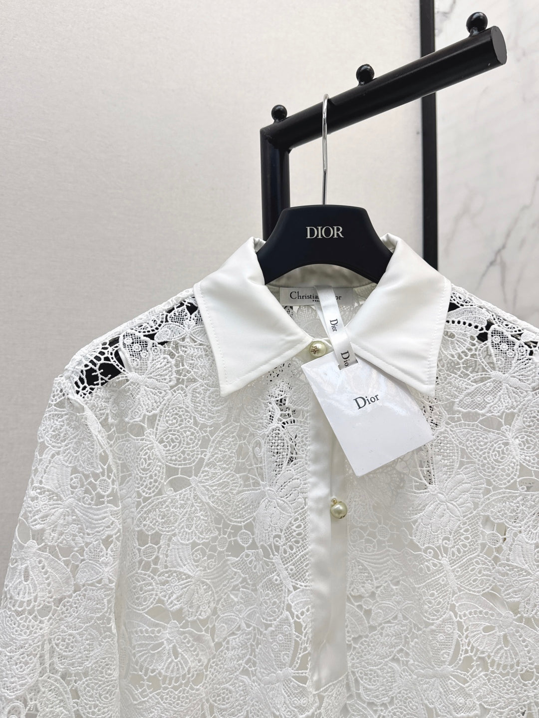 D 25fw lace shirt dress