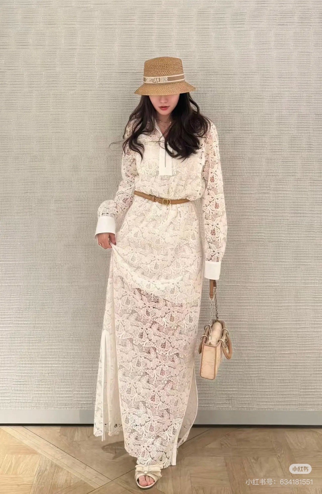 D 25fw lace shirt dress