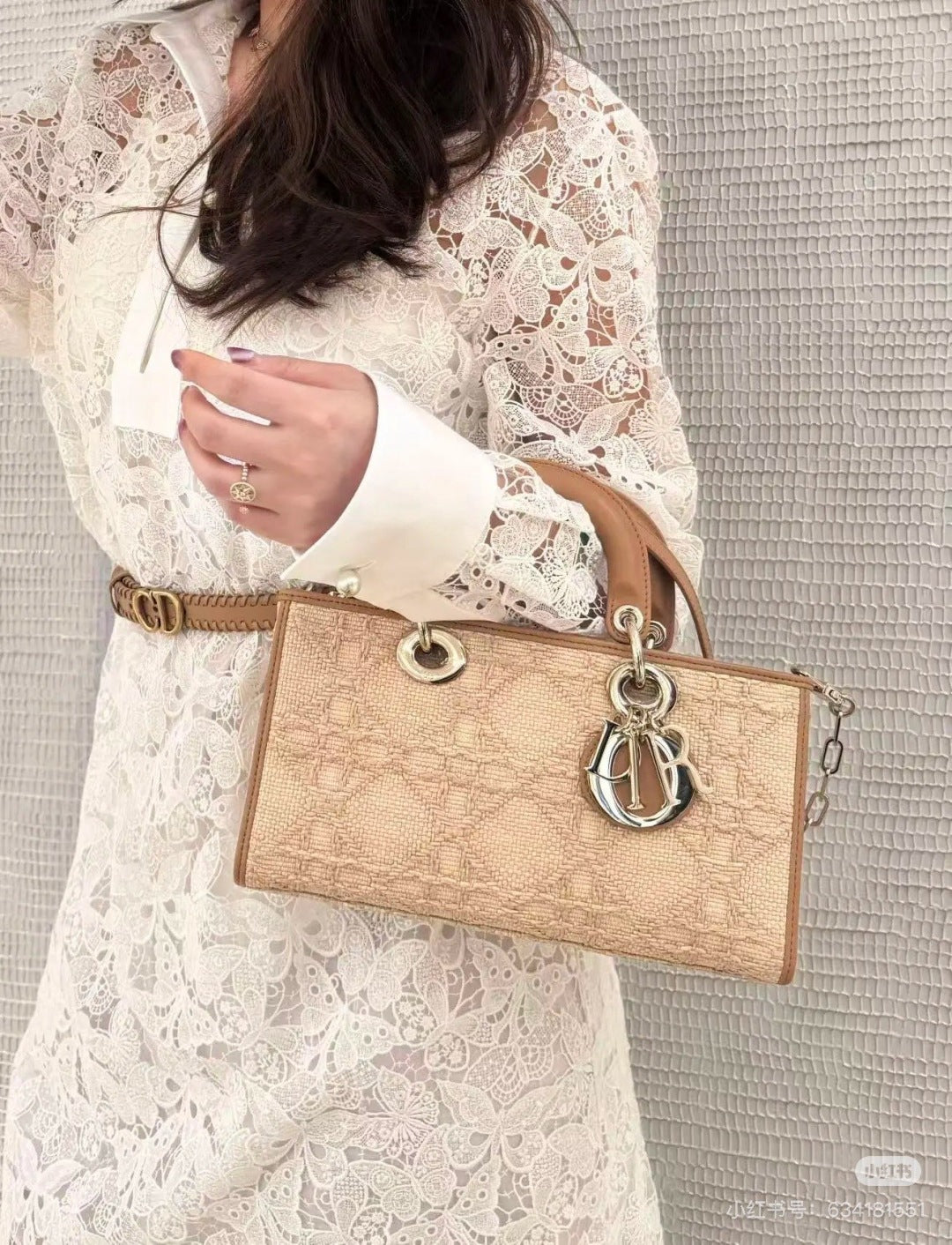 D 25fw lace shirt dress