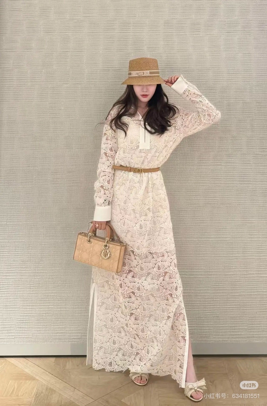 D 25fw lace shirt dress