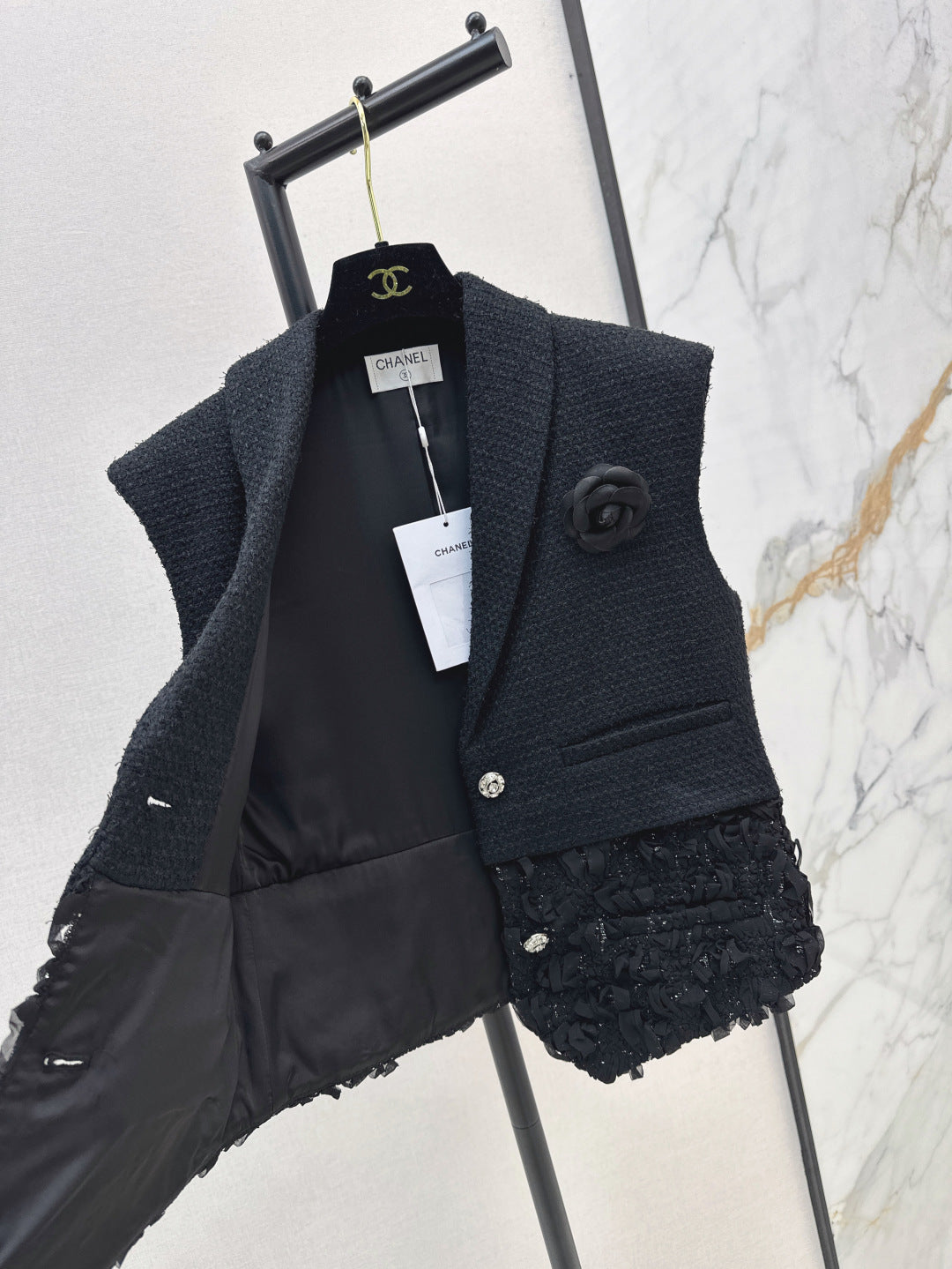 C 25 patchwork lace woven vest