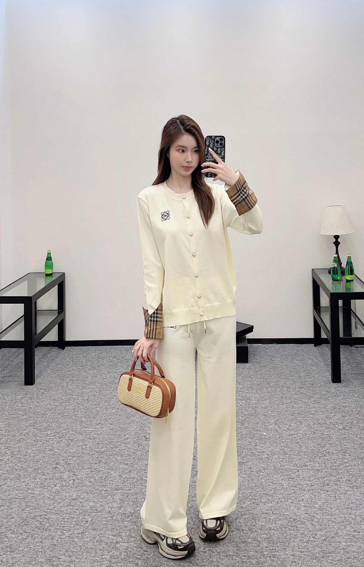 LO 2025 New Arrivals Knitted Cardigan and Pants Set