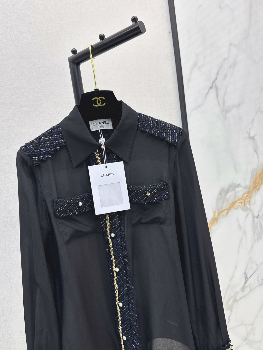 C 25fw woven silk shirt