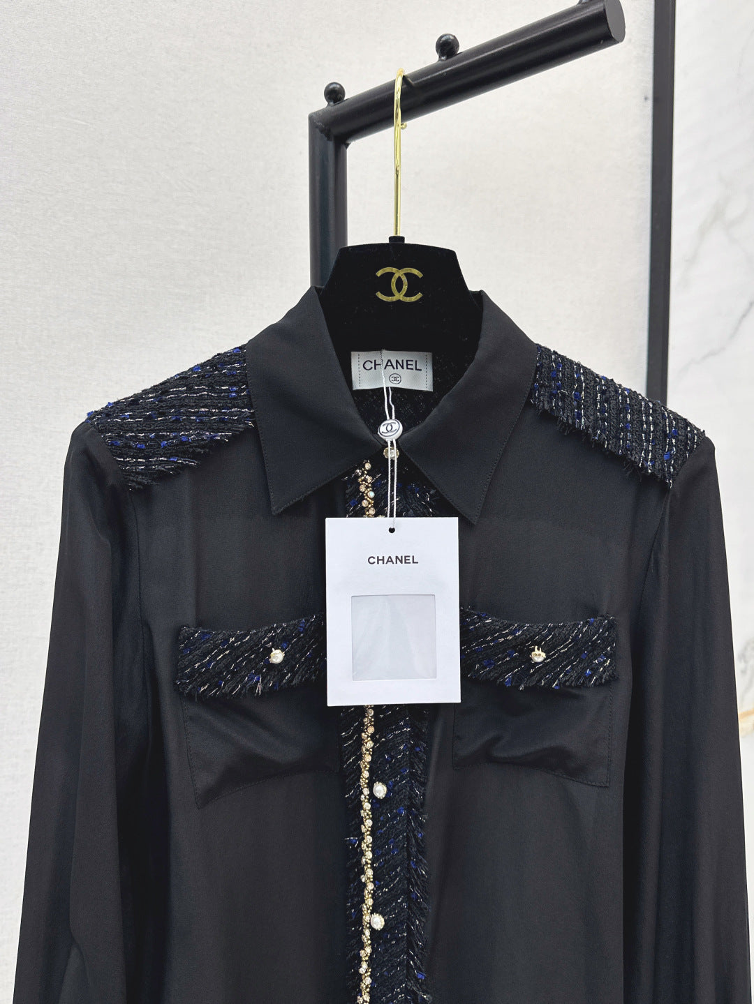 C 25fw woven silk shirt