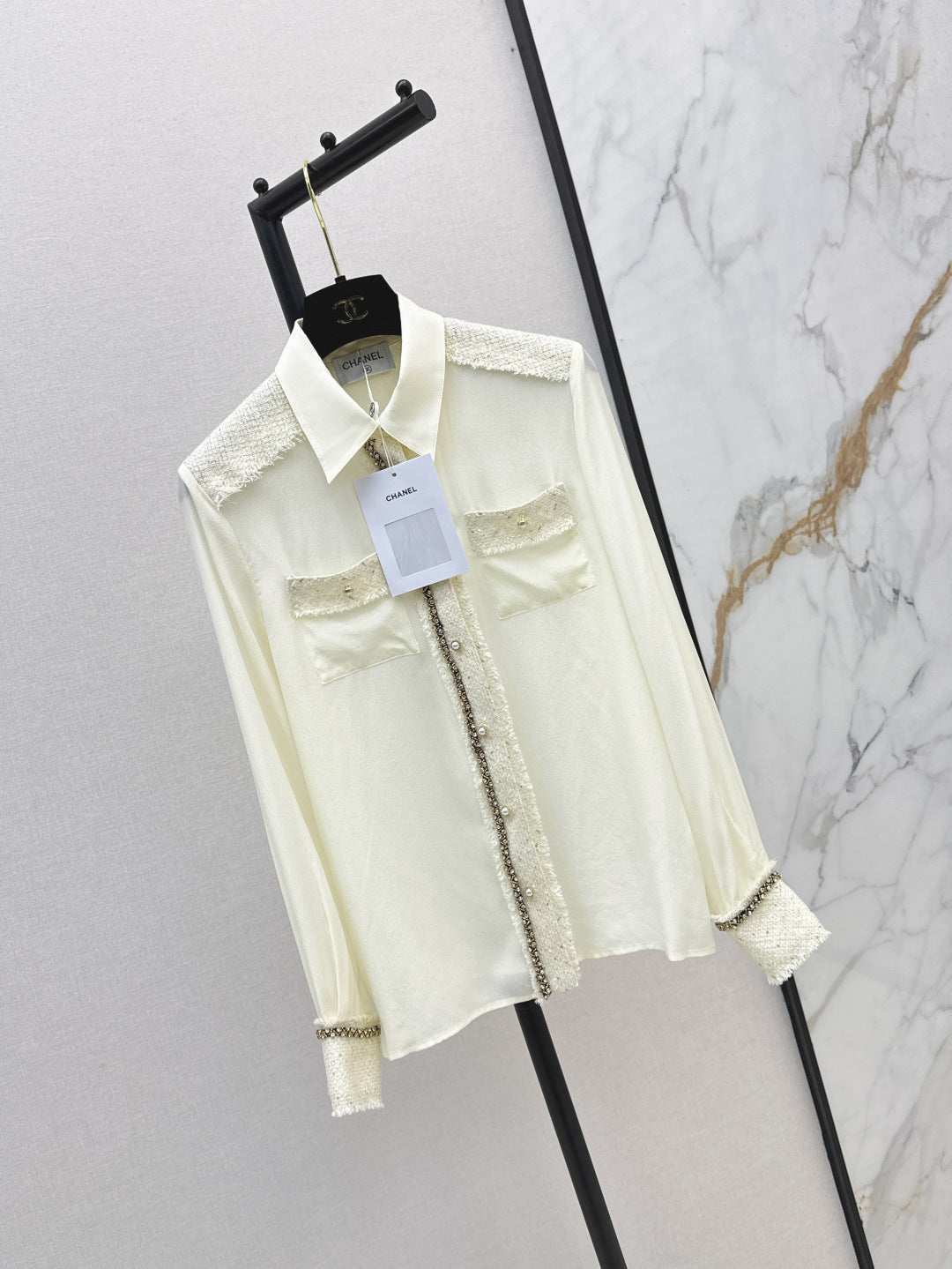 C 25fw woven silk shirt