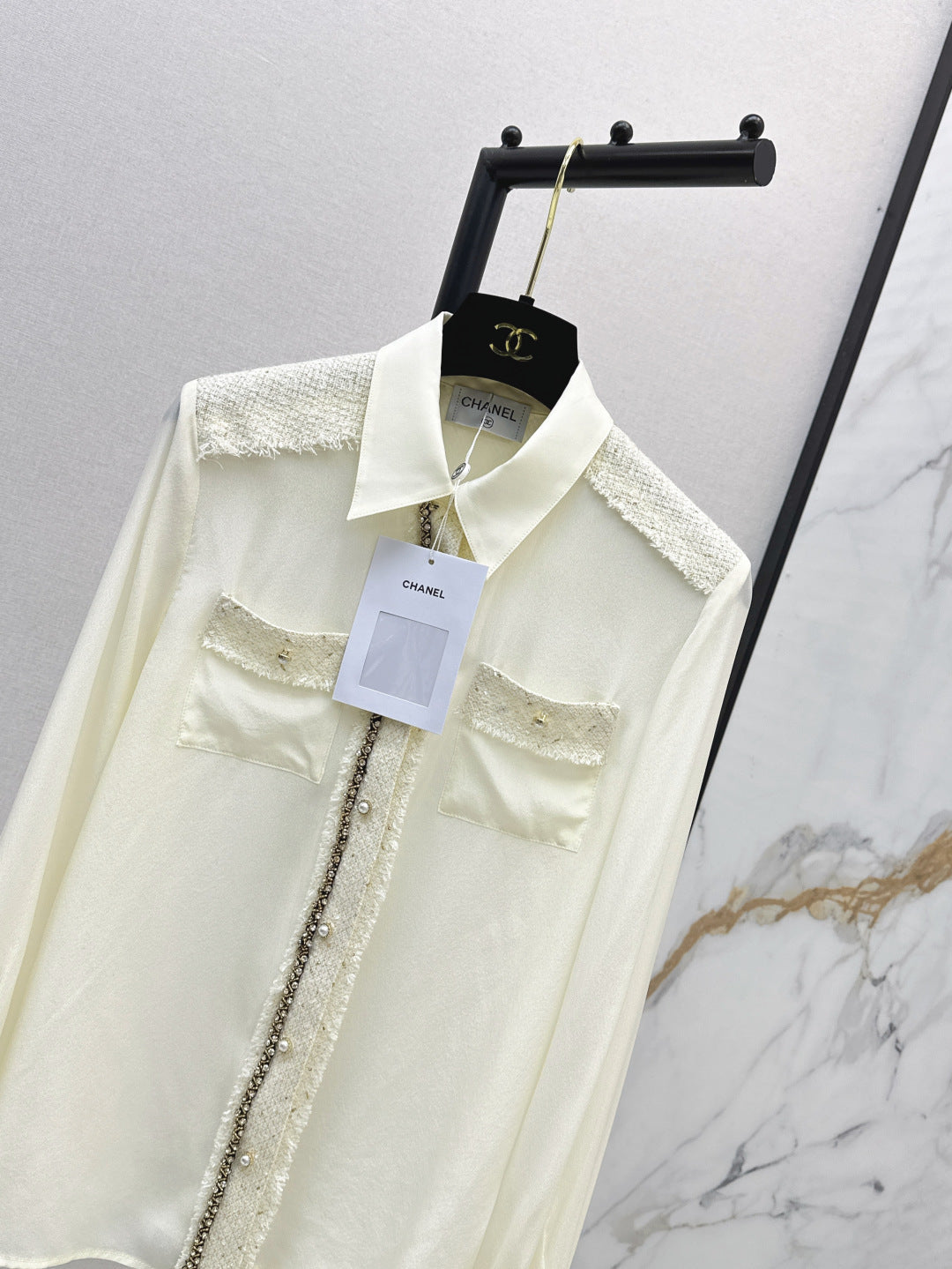 C 25fw woven silk shirt