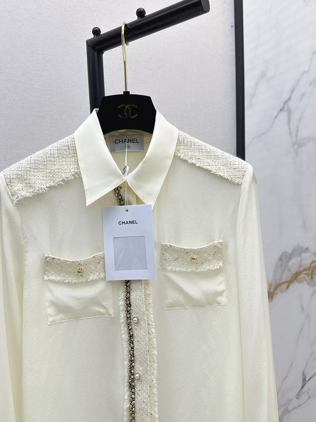 C 25fw woven silk shirt
