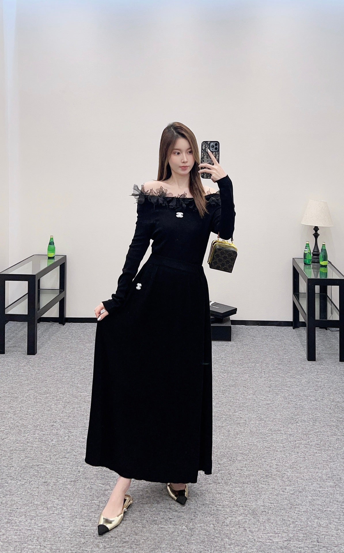 C 2025 New Arrival Knitted Long-Sleeved Skirt Set