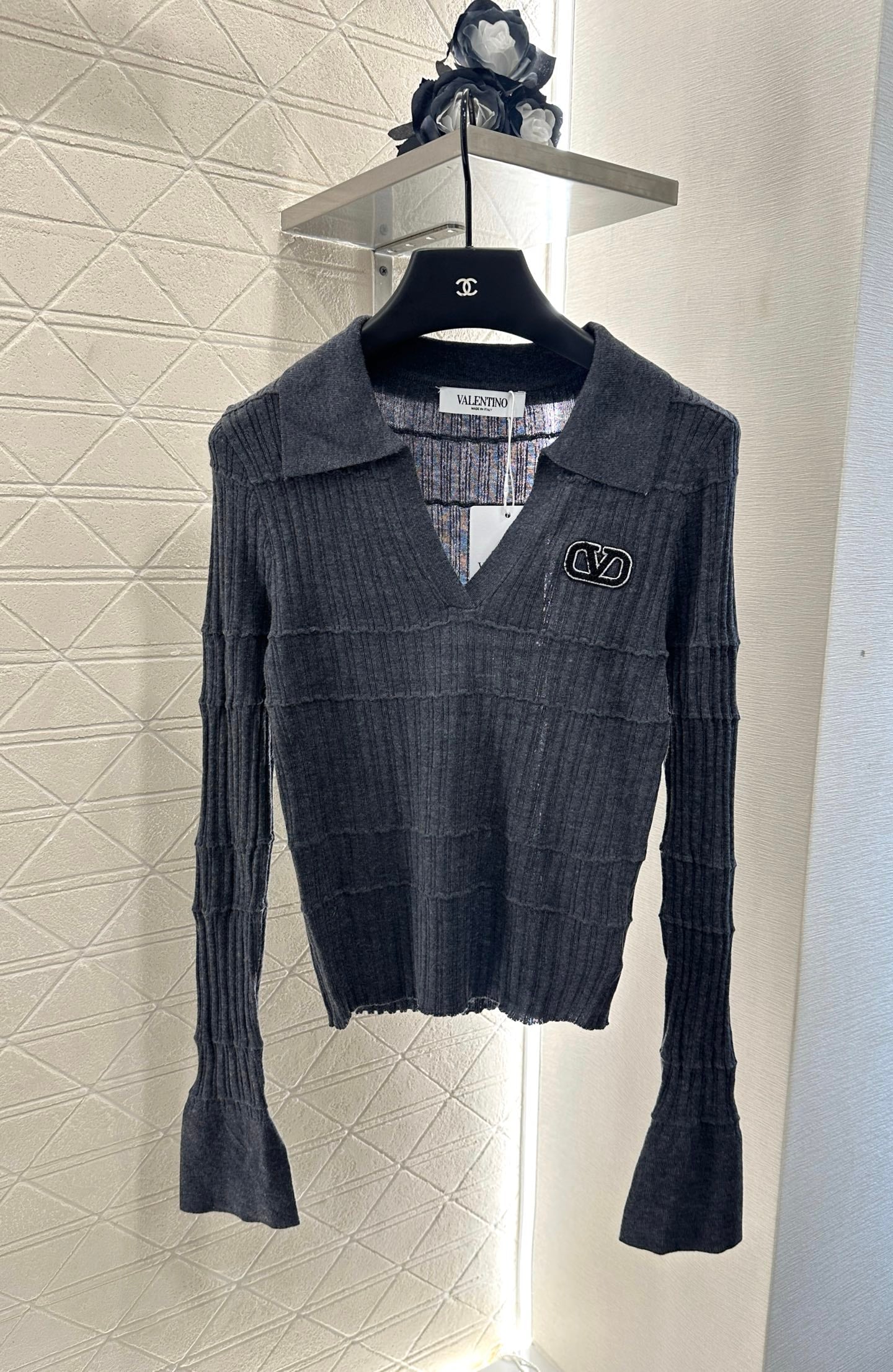 V 2025 New Arrival Lapel Knit Top