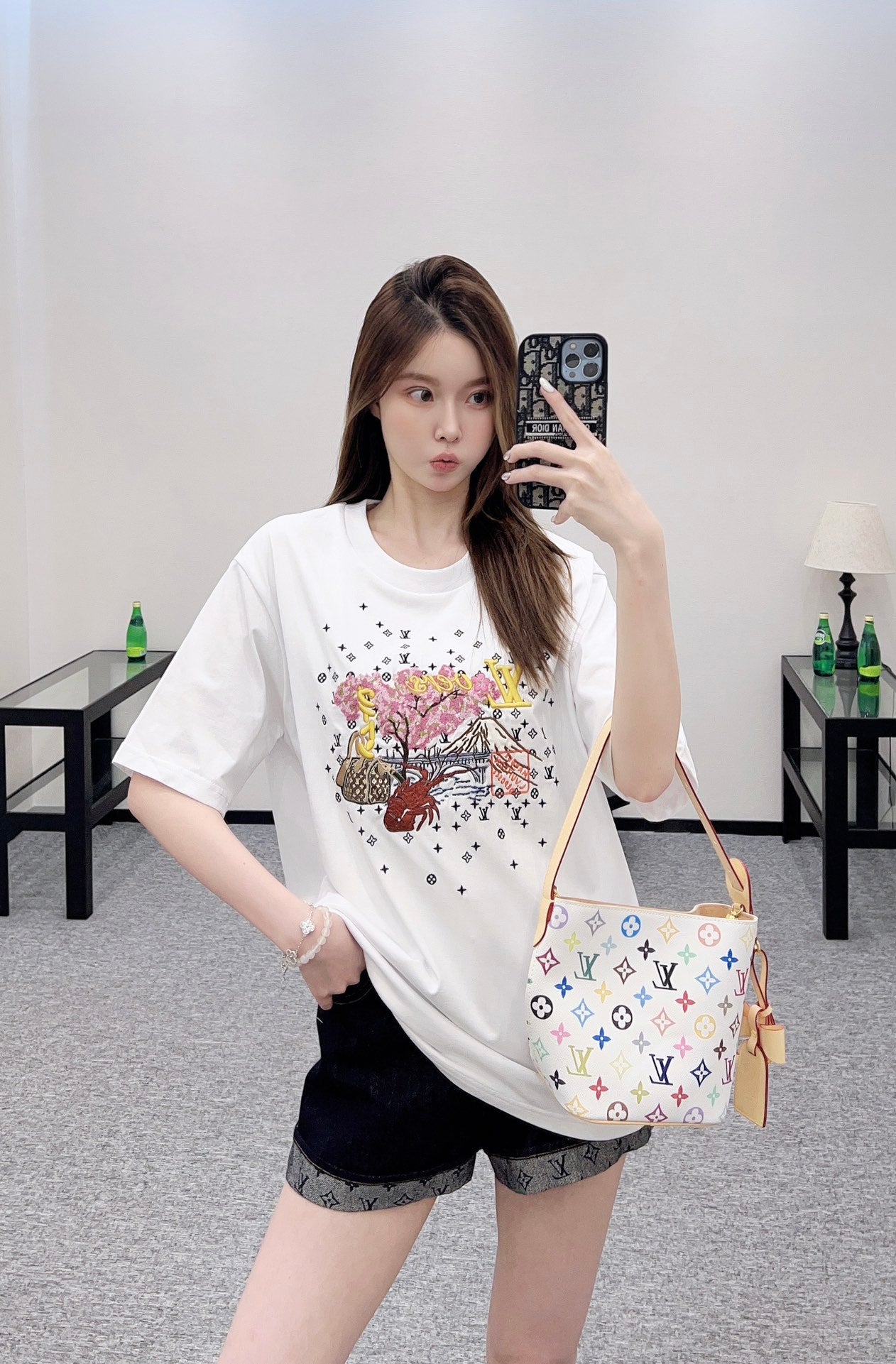 L 2025 New Arrivals Round-Neck Embroidered Short Sleeves