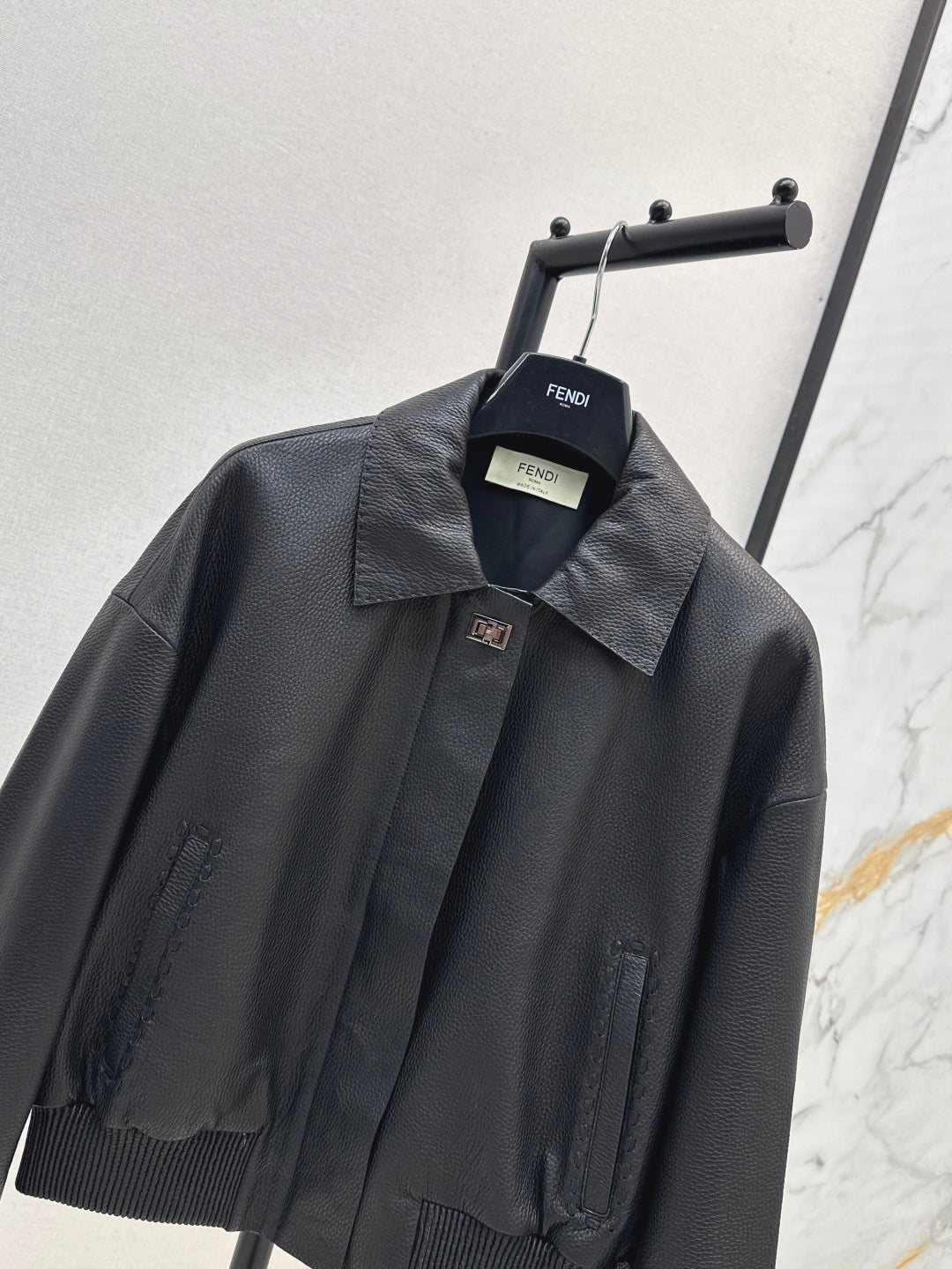 P 25fw leather jacket