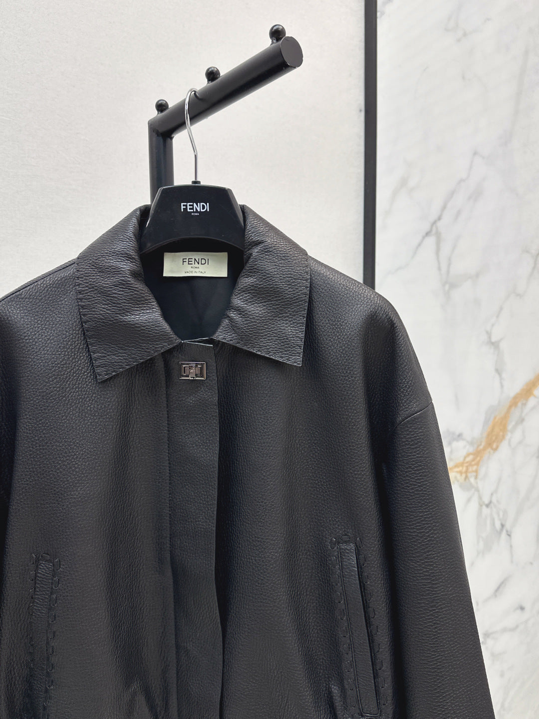 P 25fw leather jacket