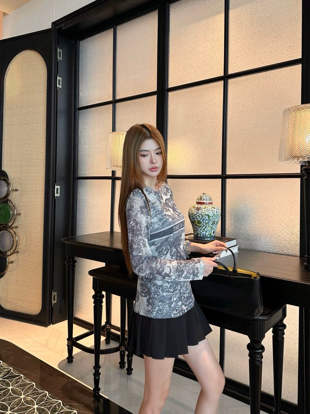 D 25fw printed shirt