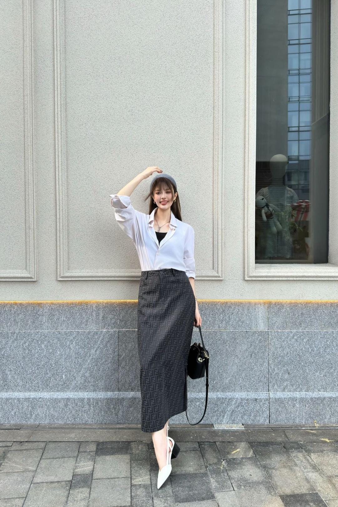 F 25fw jacquard skirt