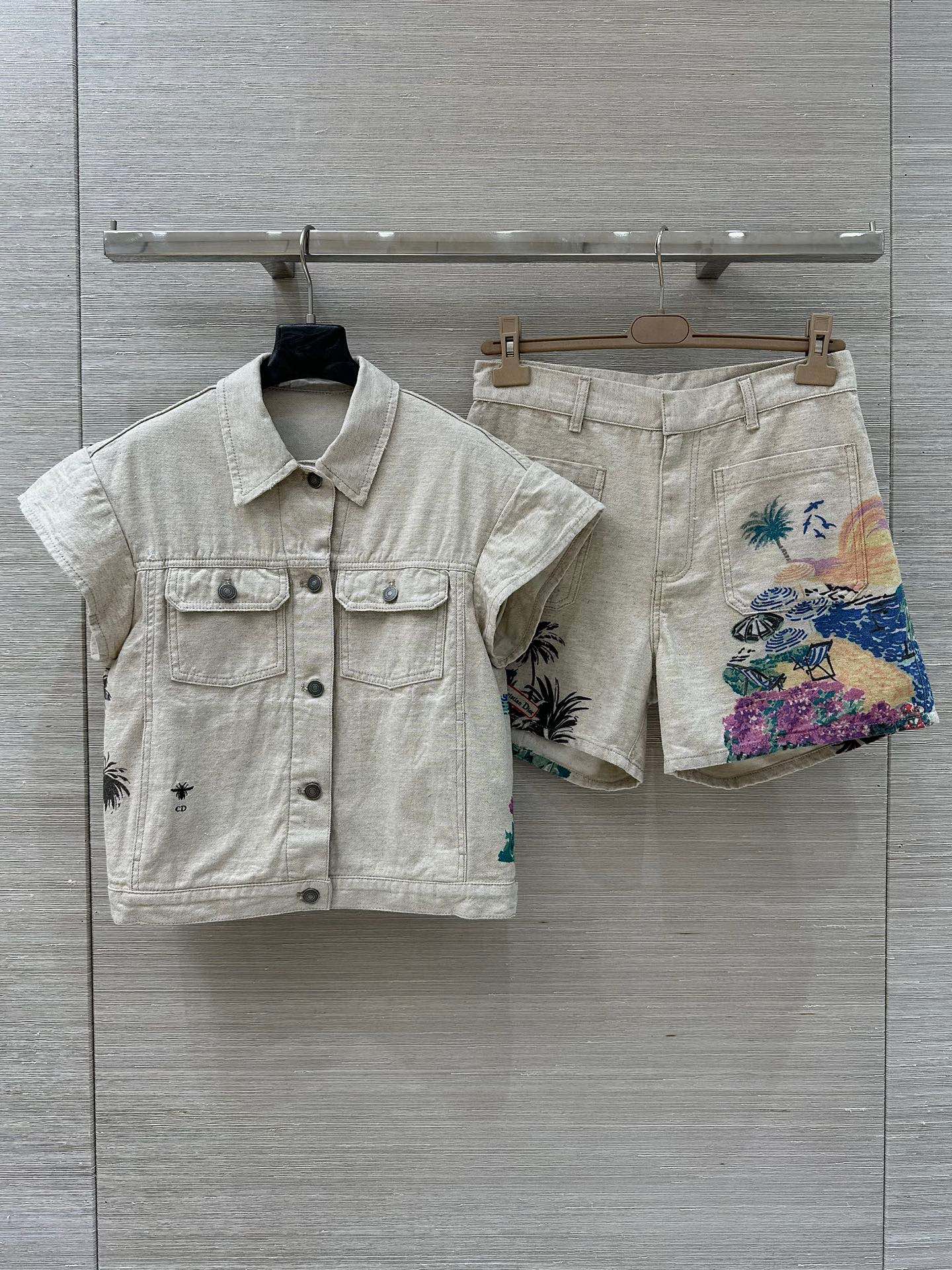 D 25 Souvenir City Limited Edition Denim Vest and Shorts Set