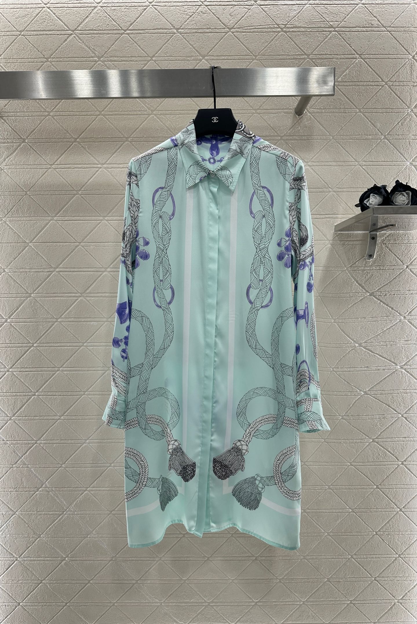 He 25 Printed belt shirt dress
