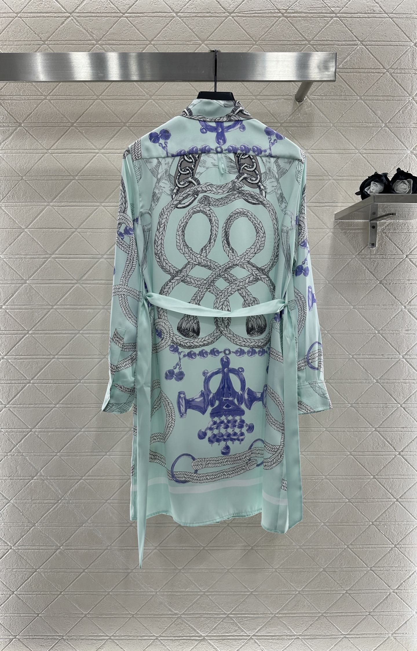 He 25 Printed belt shirt dress
