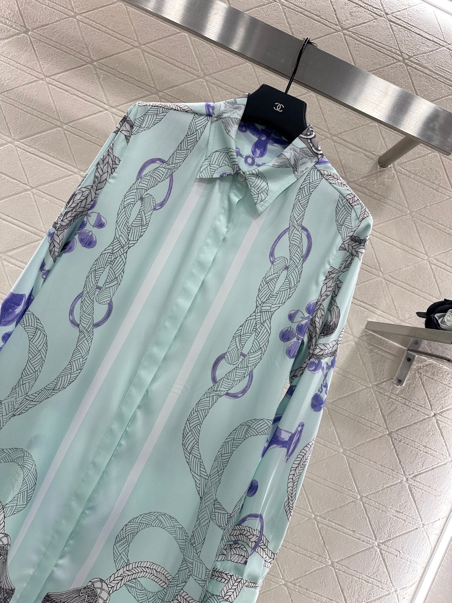 He 25 Printed belt shirt dress