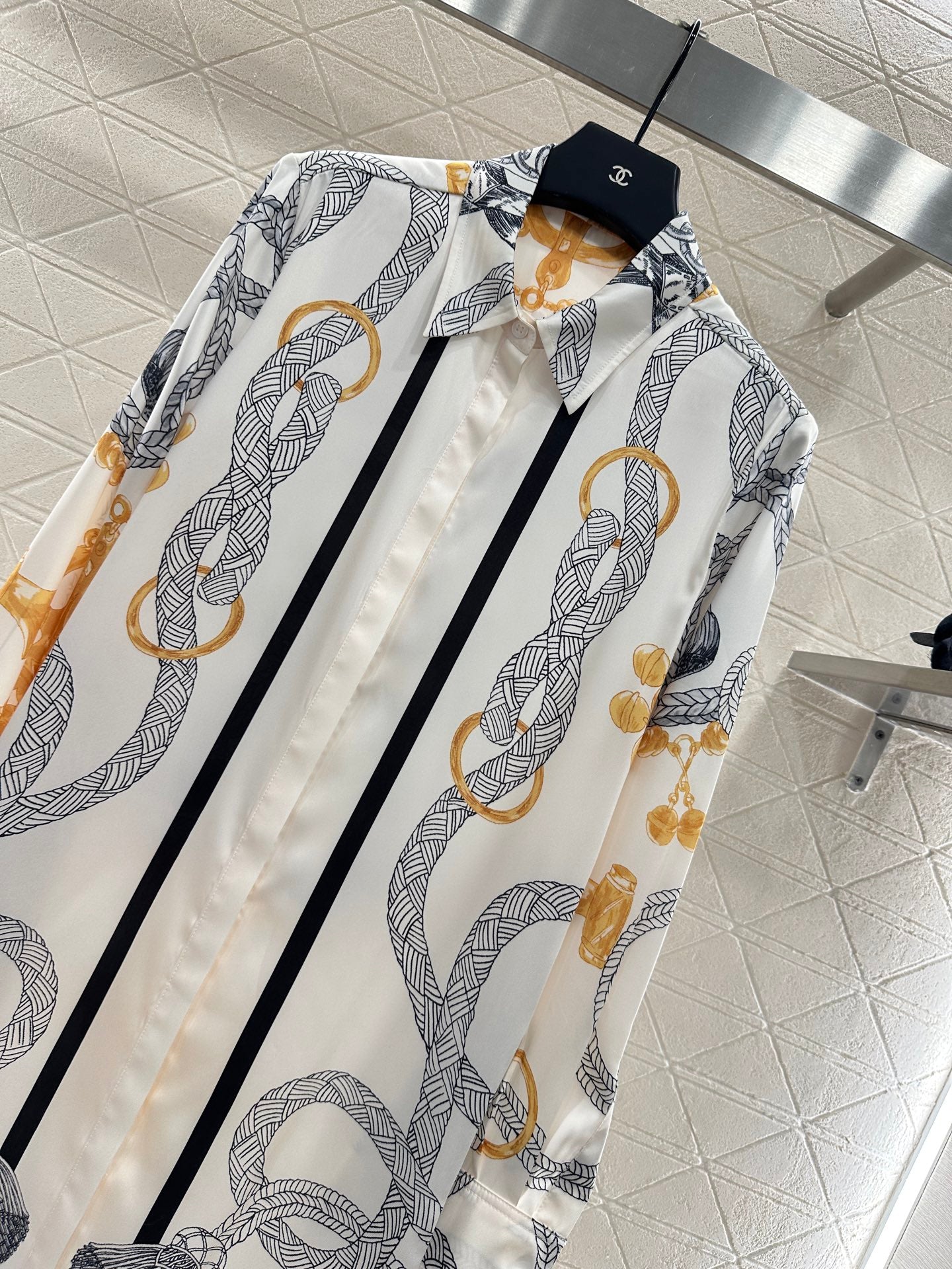He 25 Printed belt shirt dress
