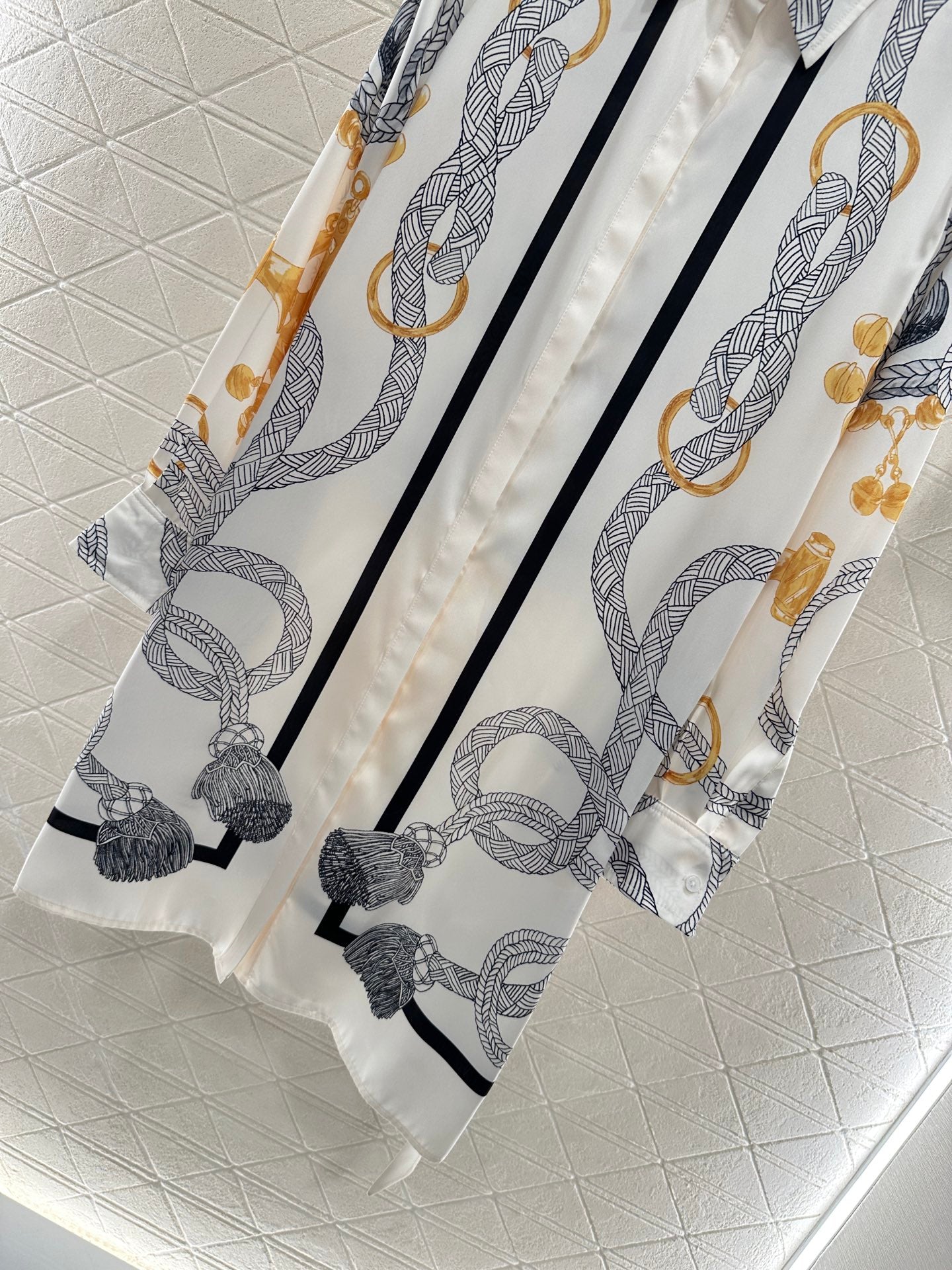 He 25 Printed belt shirt dress