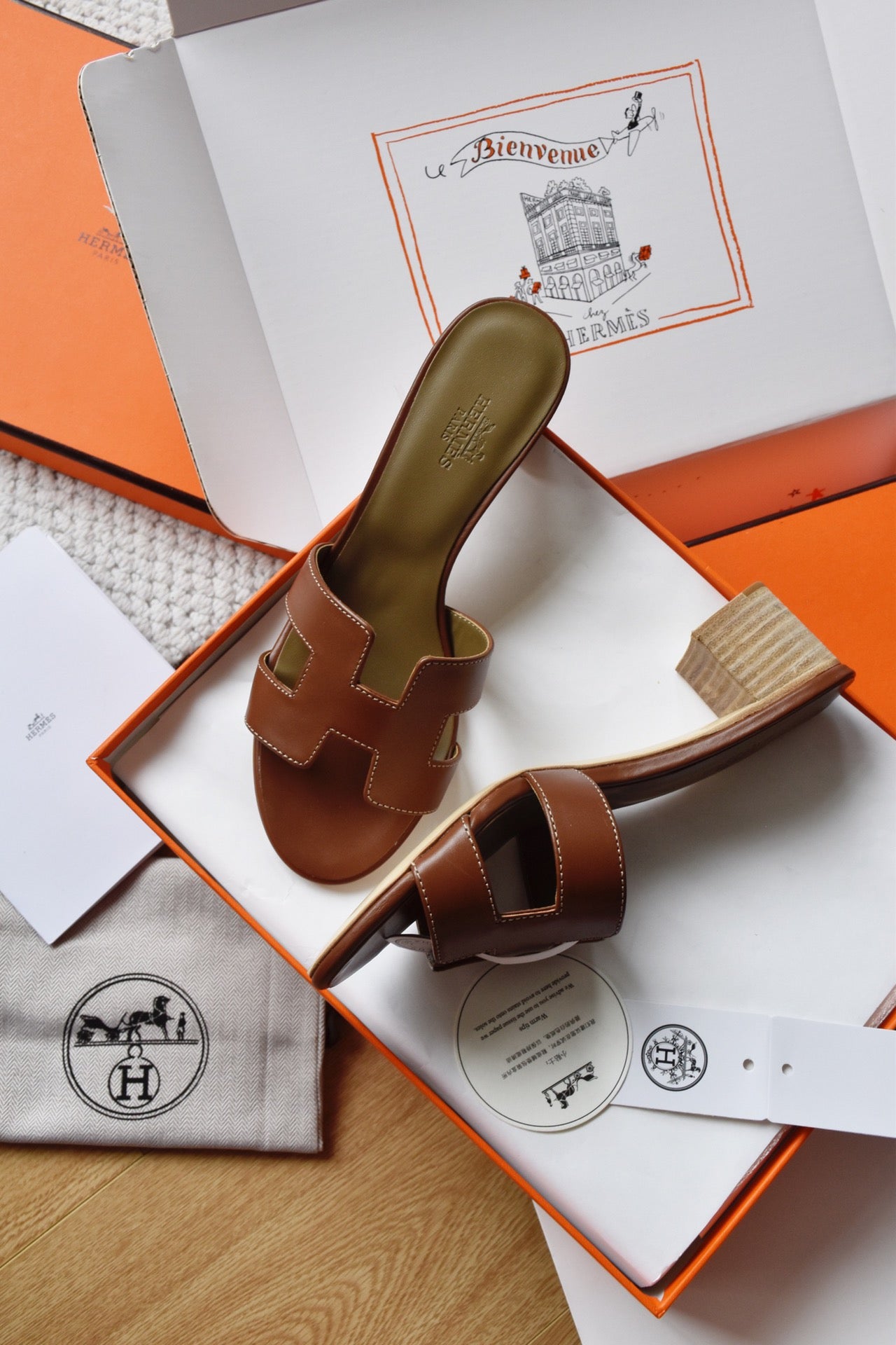 He 25 Cowhide high-heeled sandals(4.5cm)