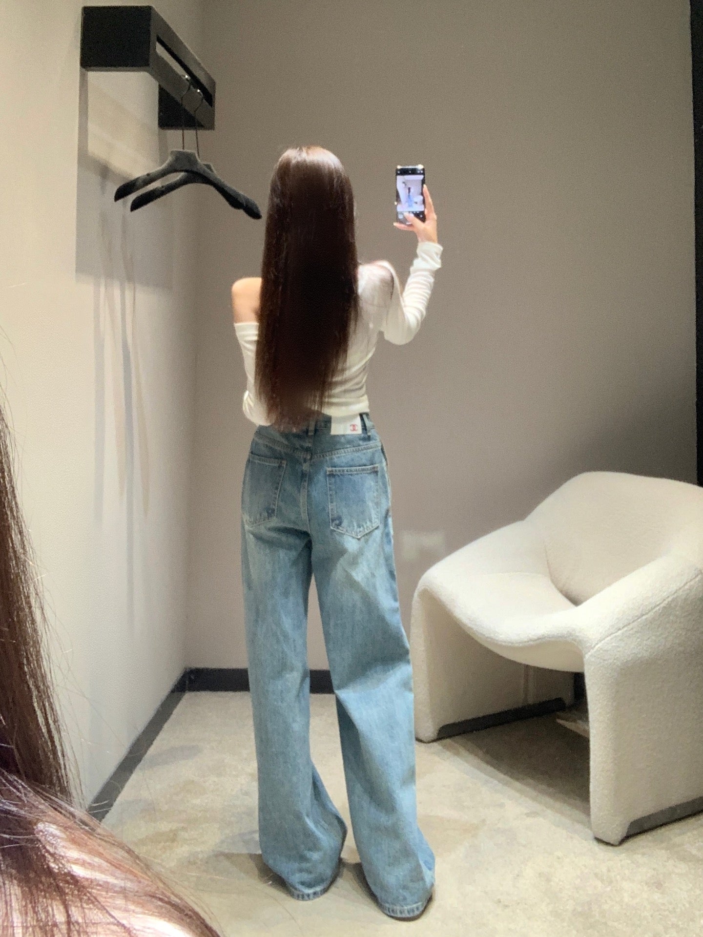 C 25Fw new embroidered letter logo jeans