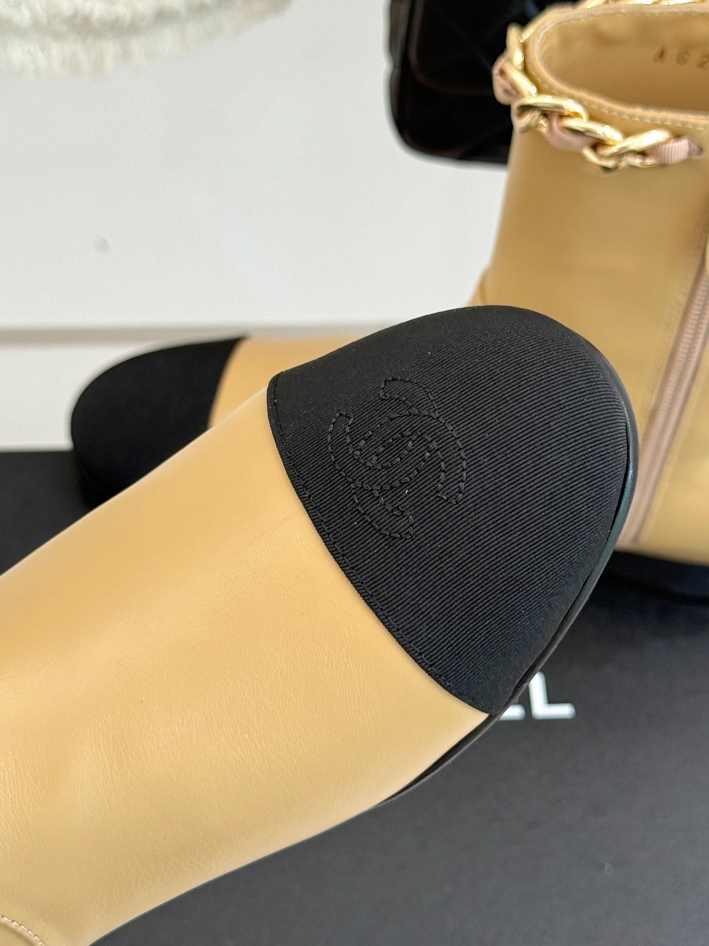 C 25Bfw Runway Style Diamond Chain High Heel Ankle Boots(BLACK/WHITE/YELLOW)