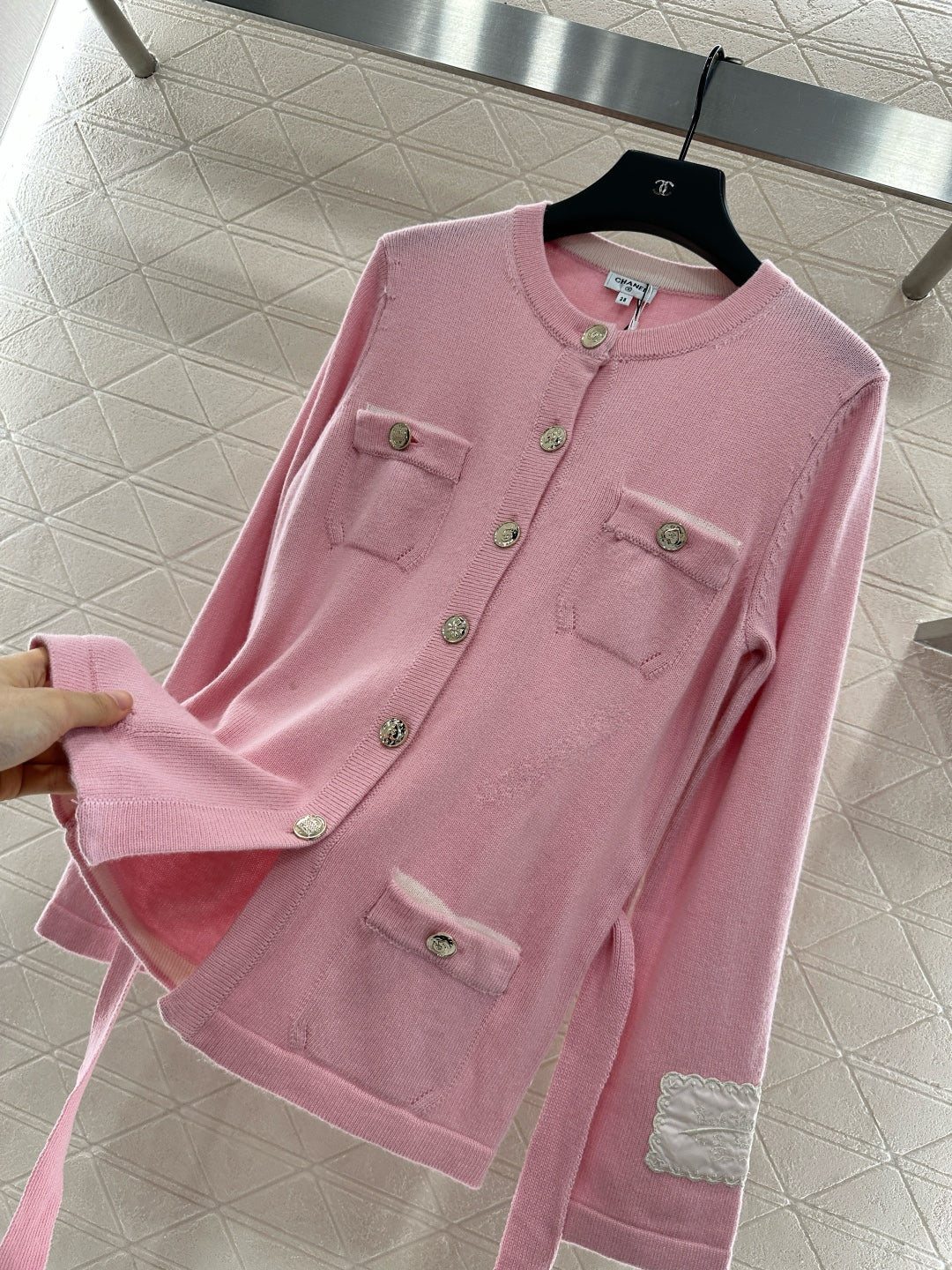 C 25 Hot Belted knitted cardigan