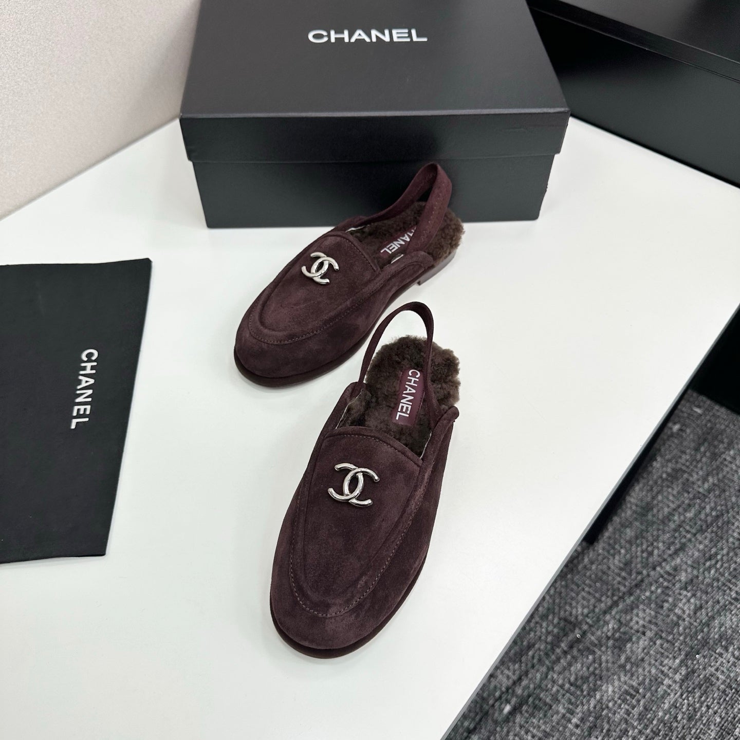 C 25 Casual suede slippers with fleece lining(KHAKI/BLACK/BROWN/BEIGI)