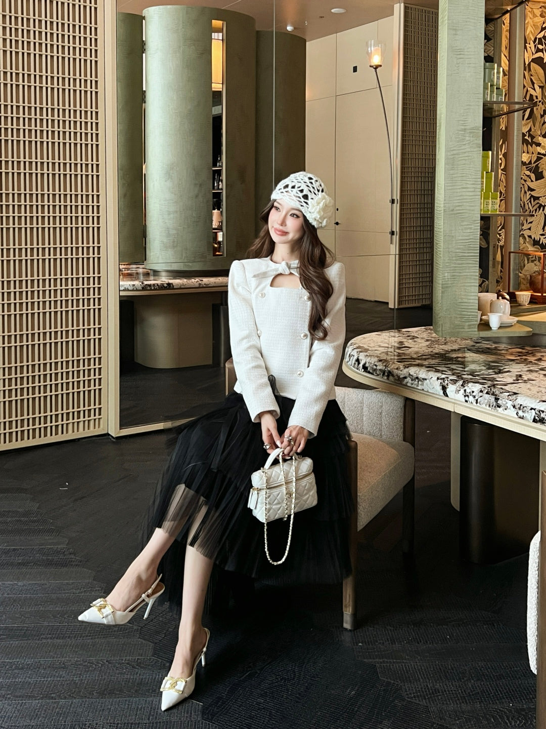 C 25 Braided jacket with lace-up details