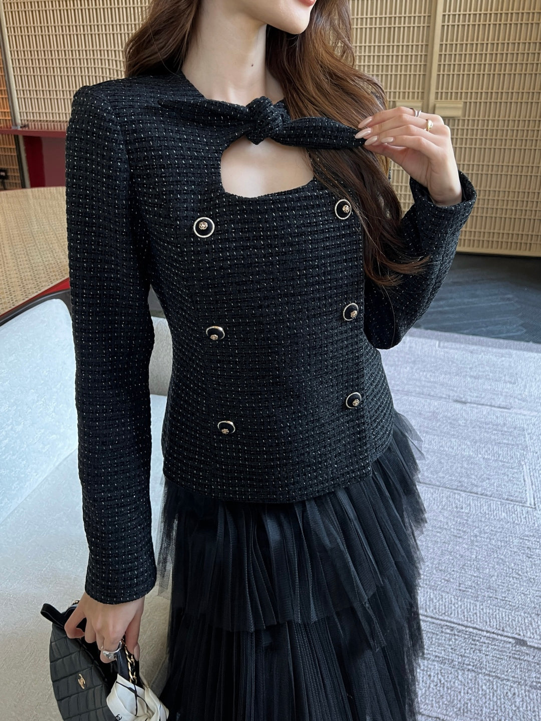 C 25 Braided jacket with lace-up details