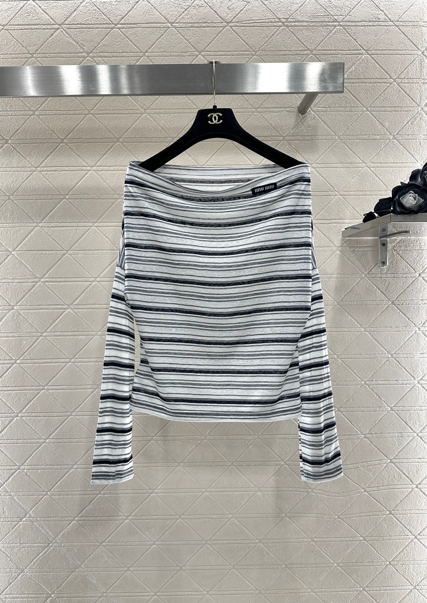 Mi 25 Loose striped long-sleeved vest two-piece set