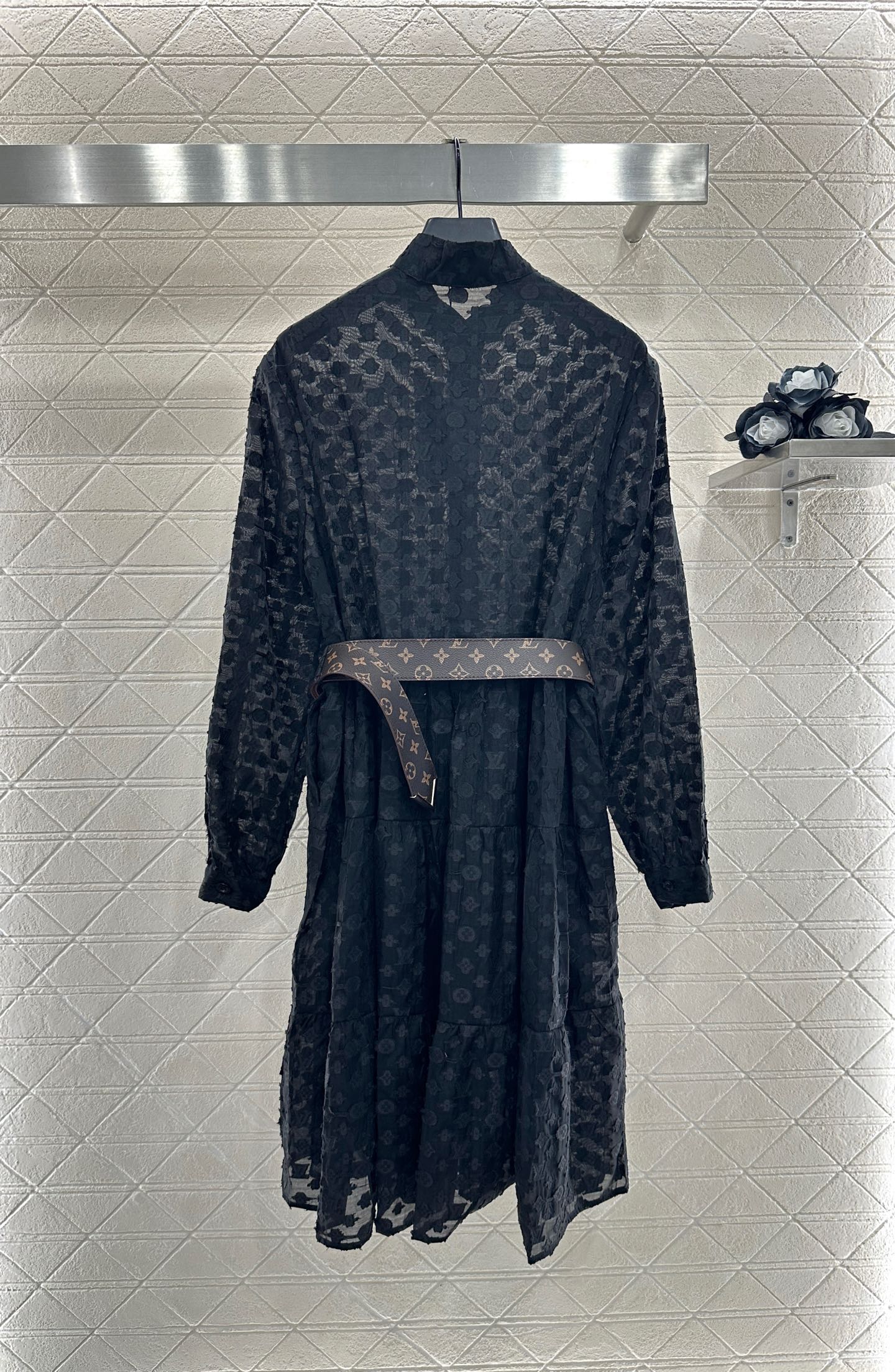 L 25 jacquard long-sleeved dress