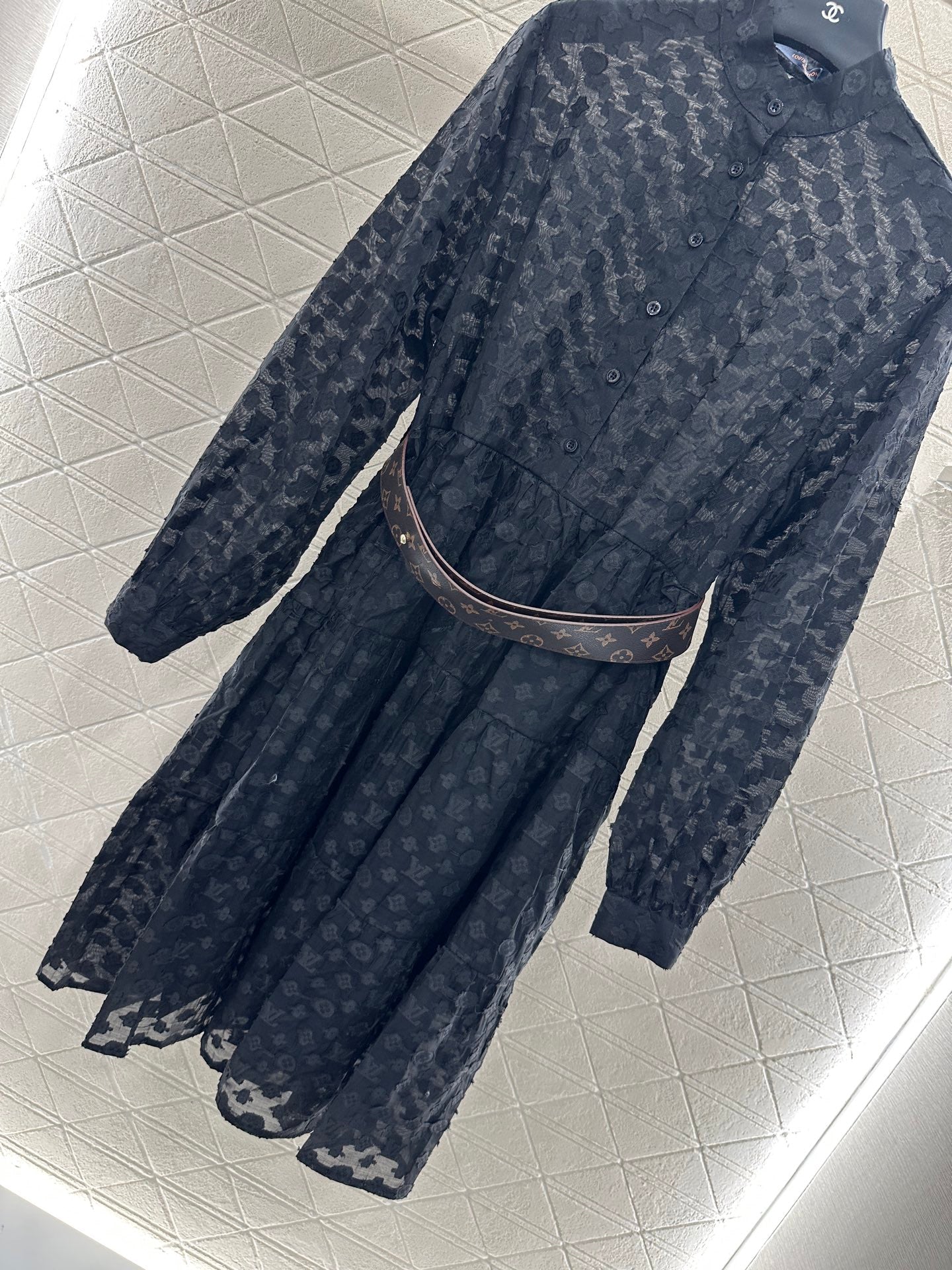 L 25 jacquard long-sleeved dress