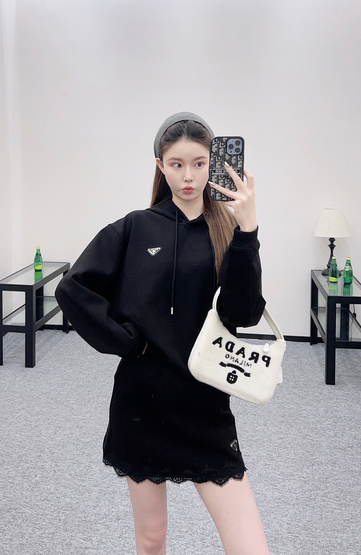Pr 25 Hooded sweatshirt lace + skirt set