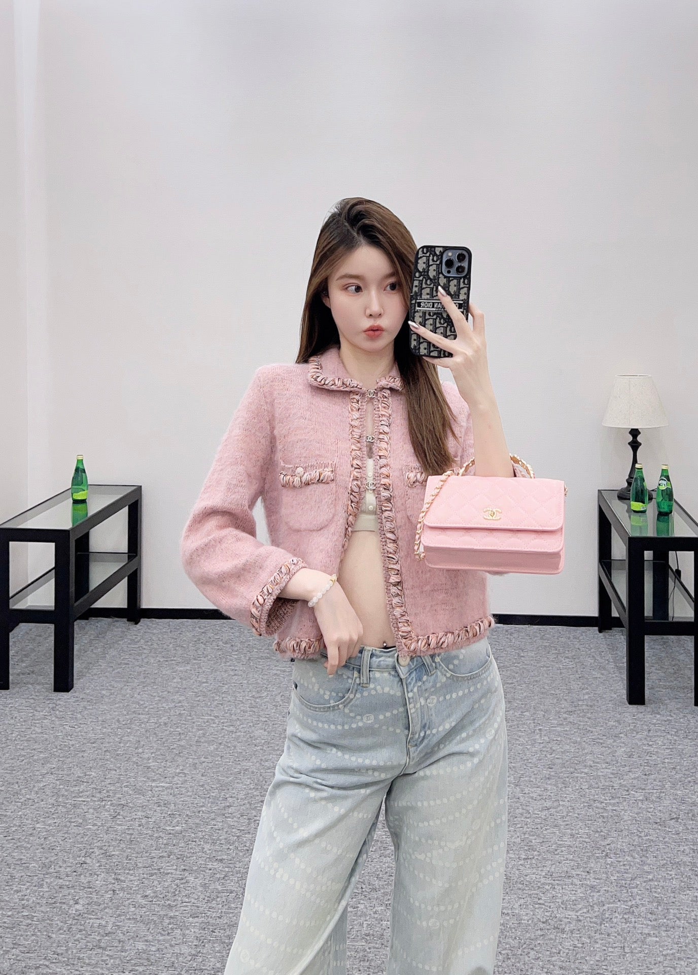 C 25 Braided hem knitted cardigan