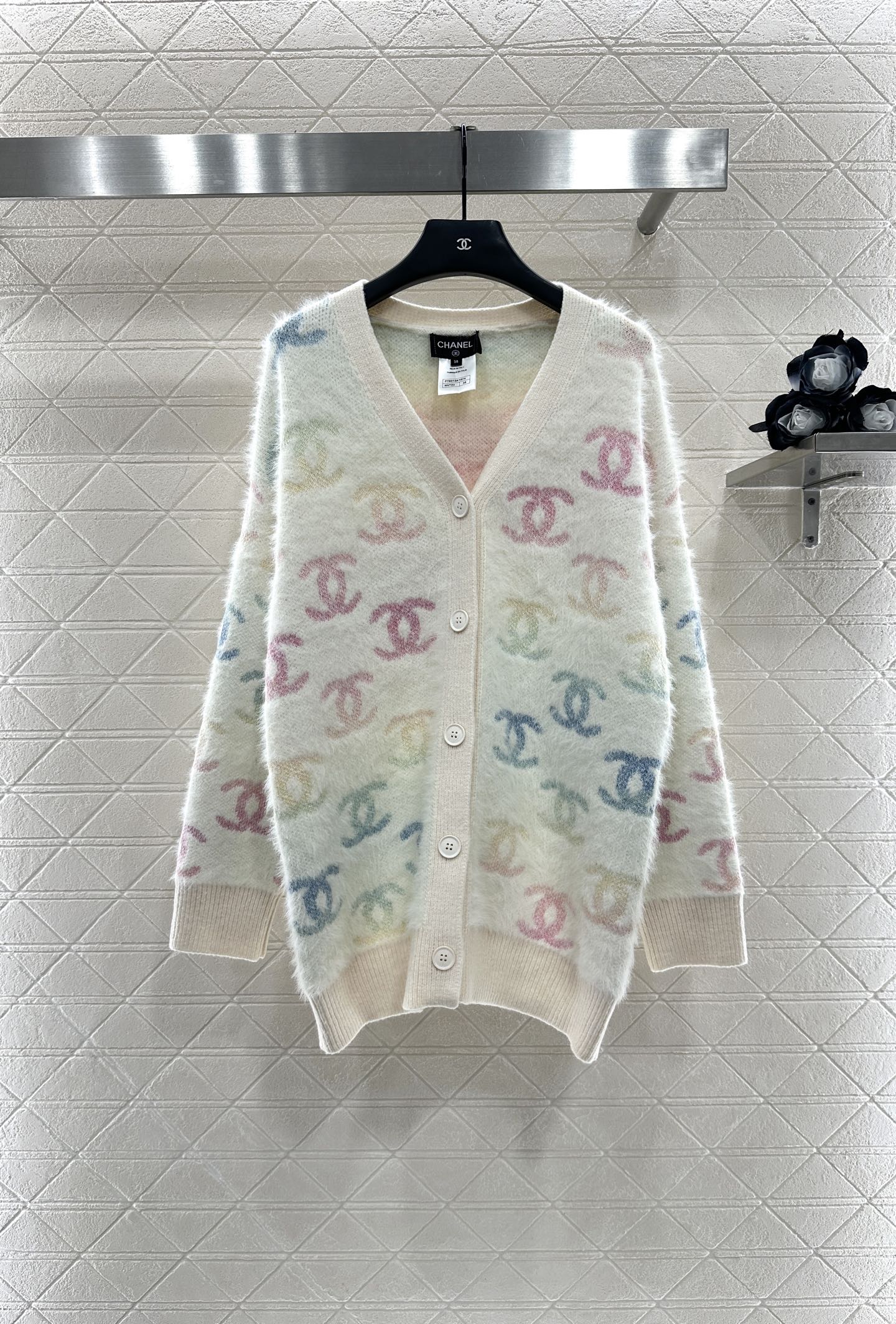 C 25 Colorful mohair cardigan