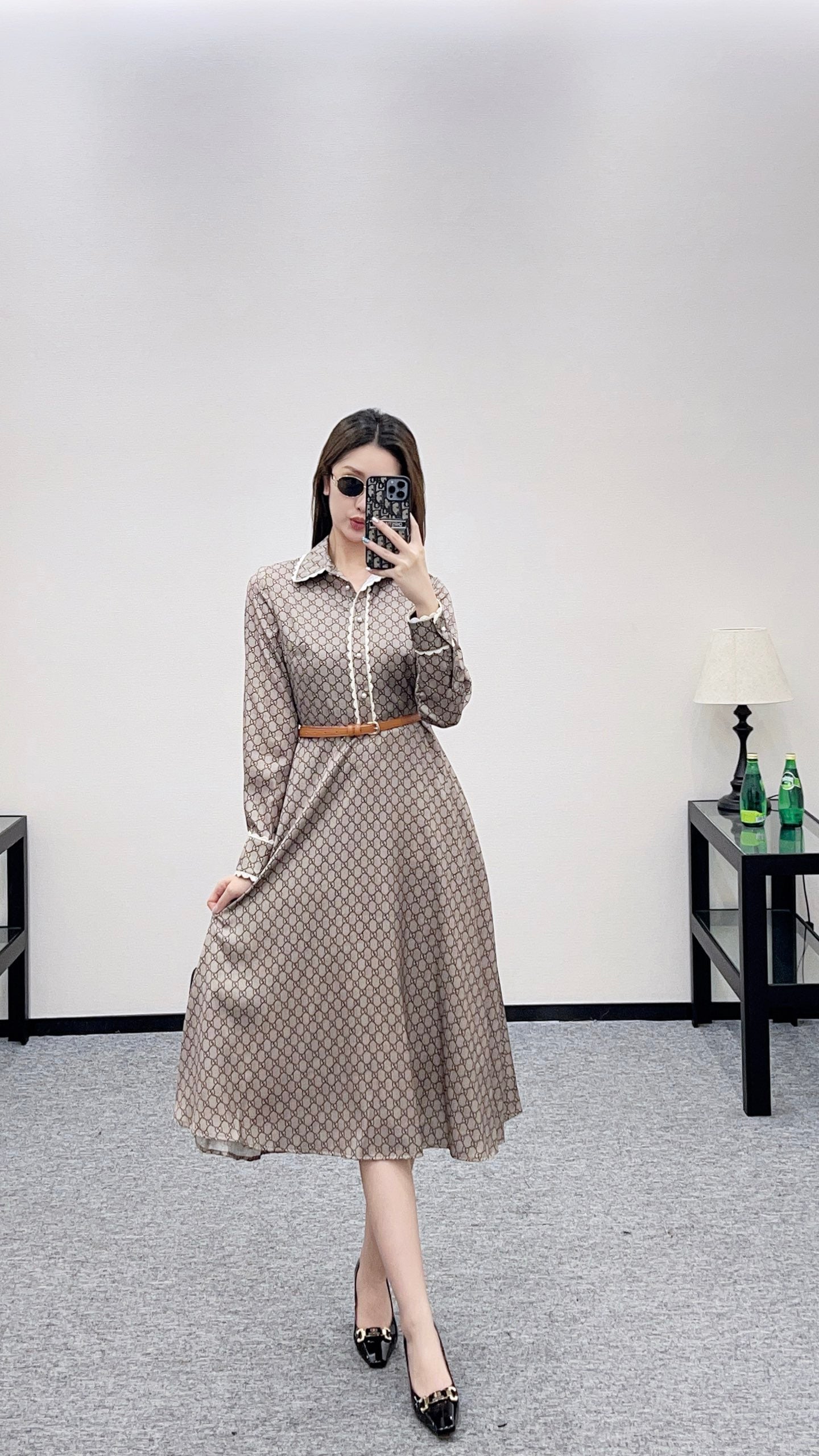 Gu 25 Printed belt dress