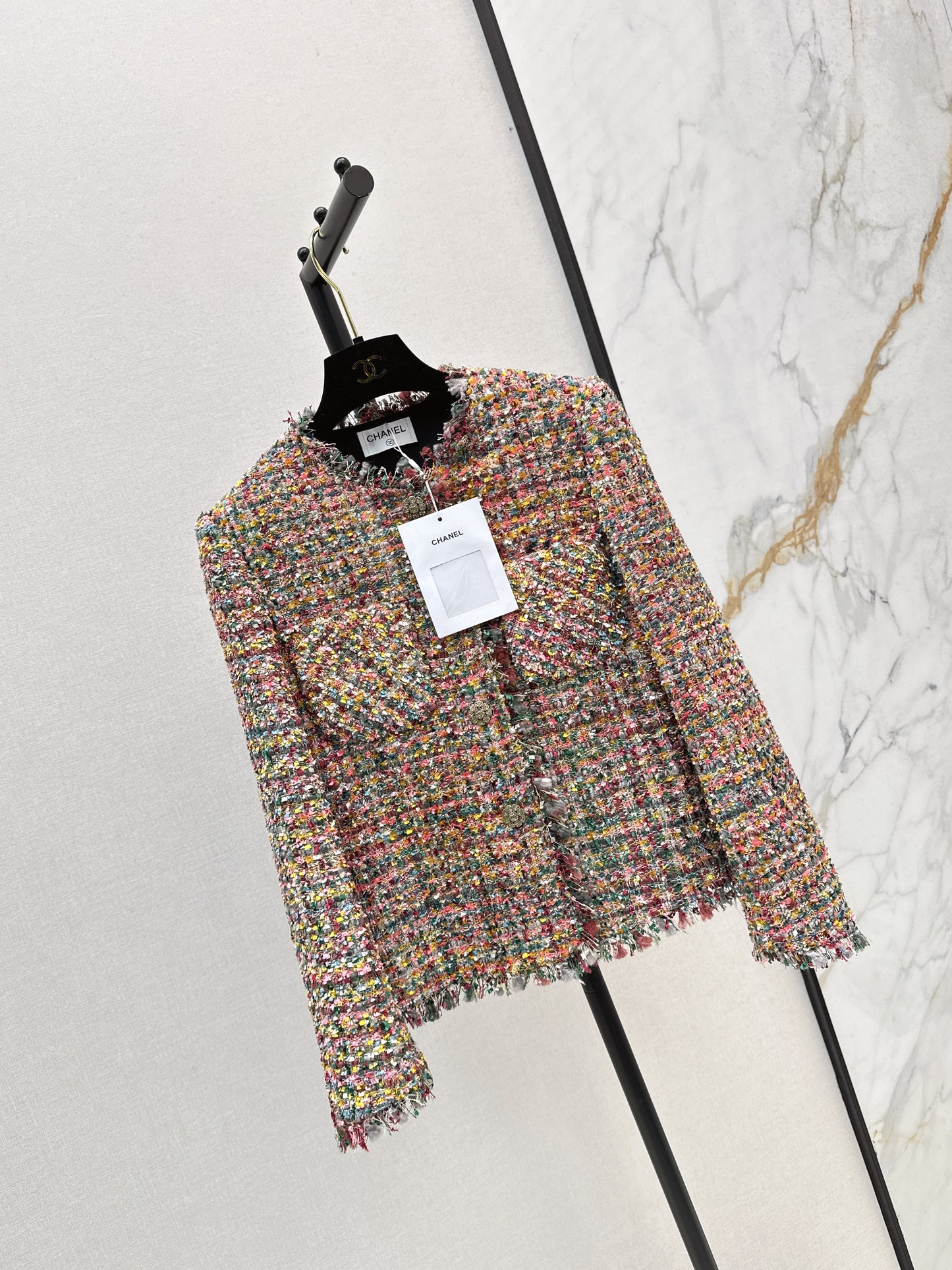 C 25fw new trim tweed coat