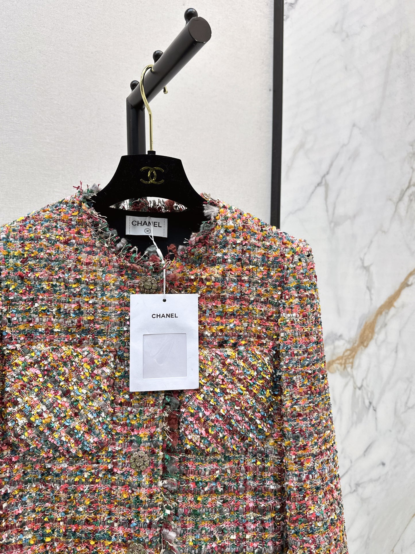 C 25fw new trim tweed coat