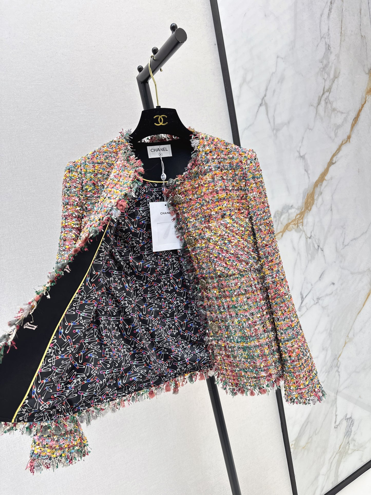 C 25fw new trim tweed coat