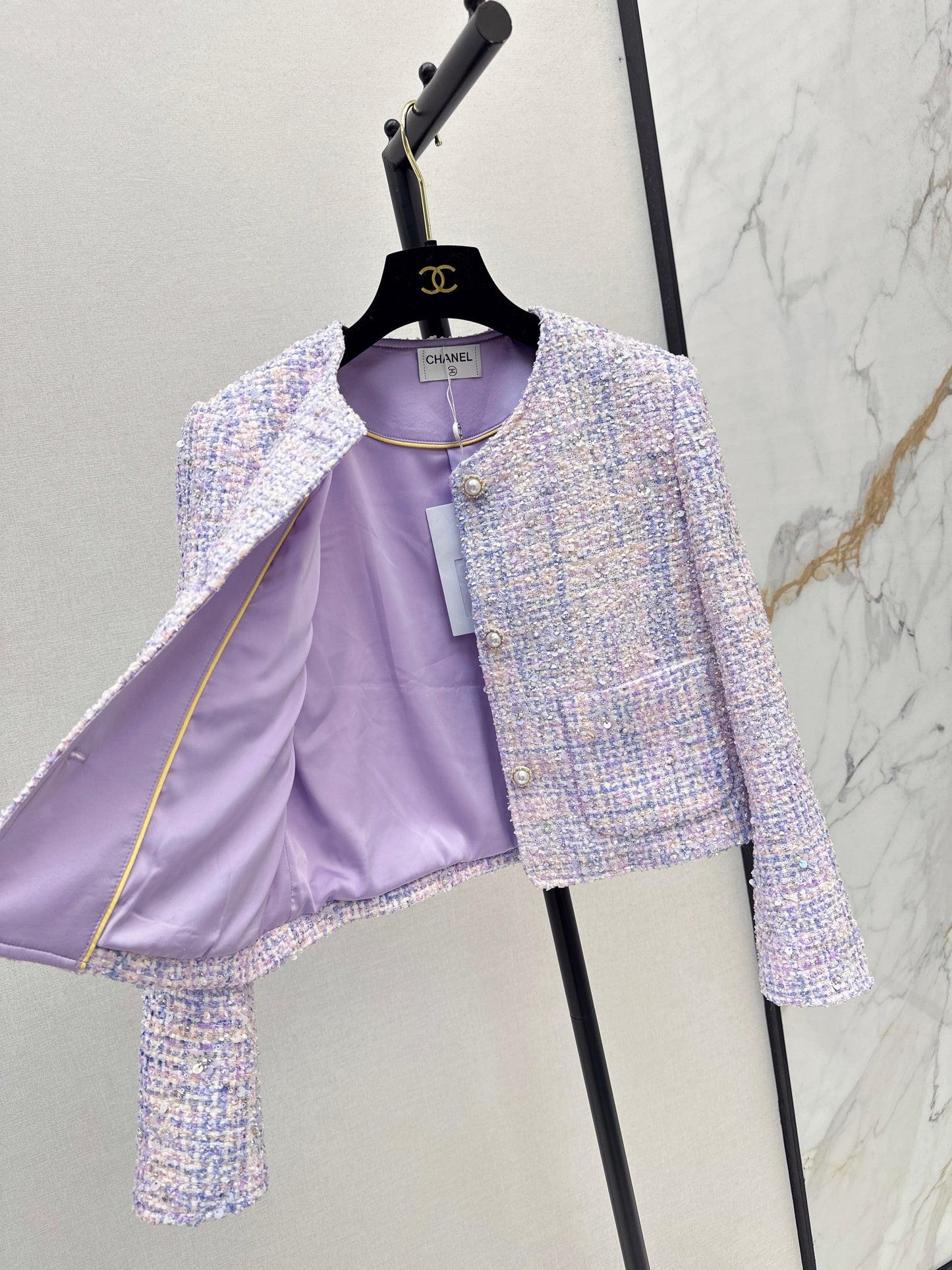 C 25 Purple trim tweed jacket