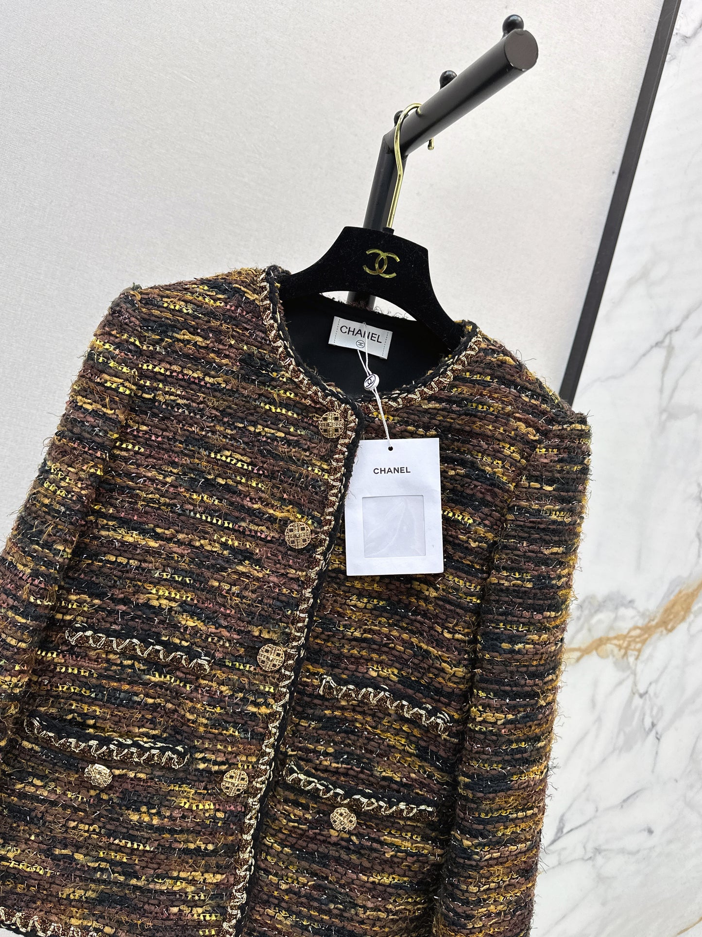 C 25fw new trim tweed coat