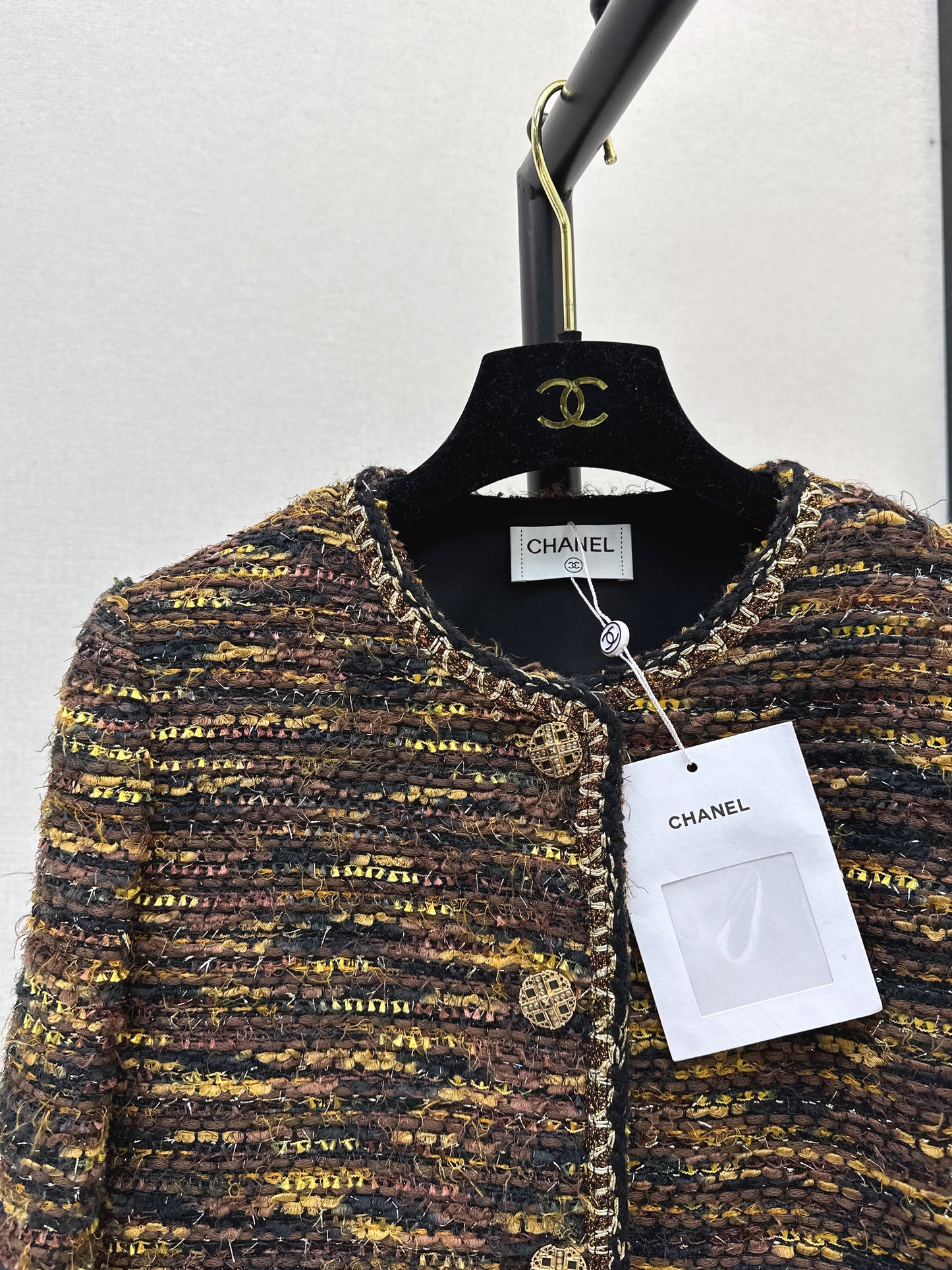 C 25fw new trim tweed coat