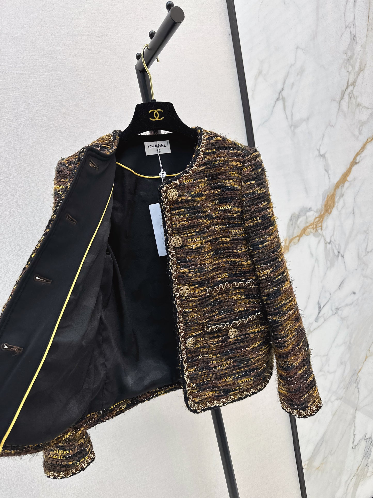 C 25fw new trim tweed coat
