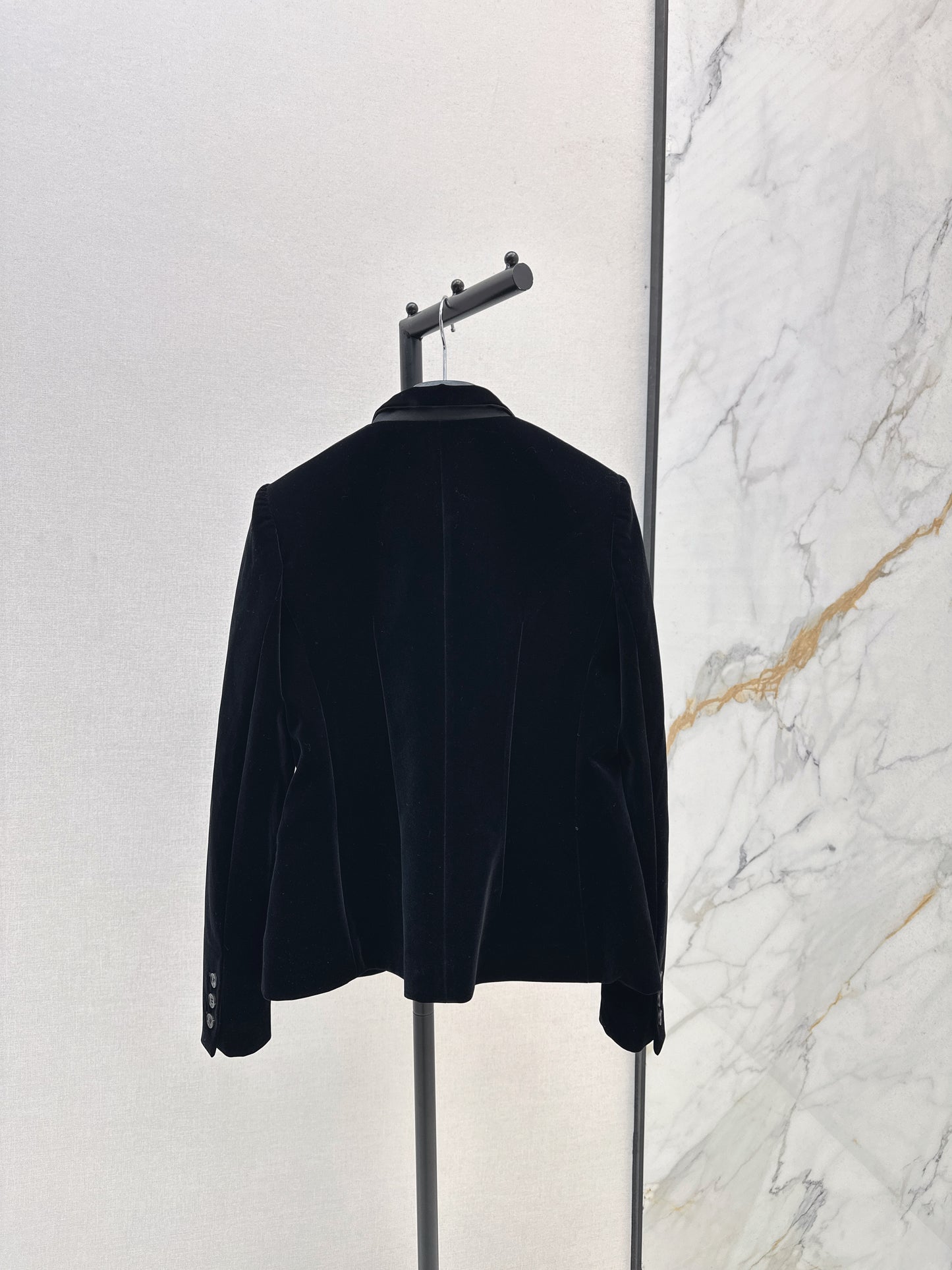 Di 25fw Custom gold velvet single-button blazer